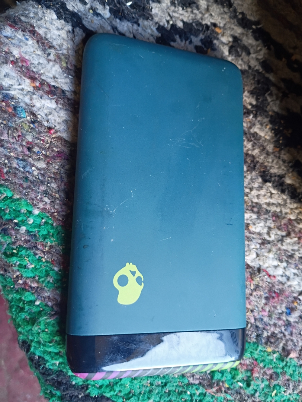Portable Teal Power Bank with Lime Accent - External Battery Pack